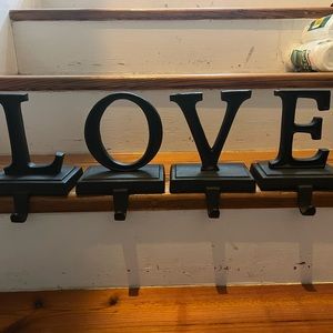 Pottery Barn L O V E stocking holders